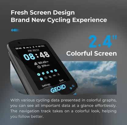 GPS Bike Computer Set with Navigation Color Screen and WiFi