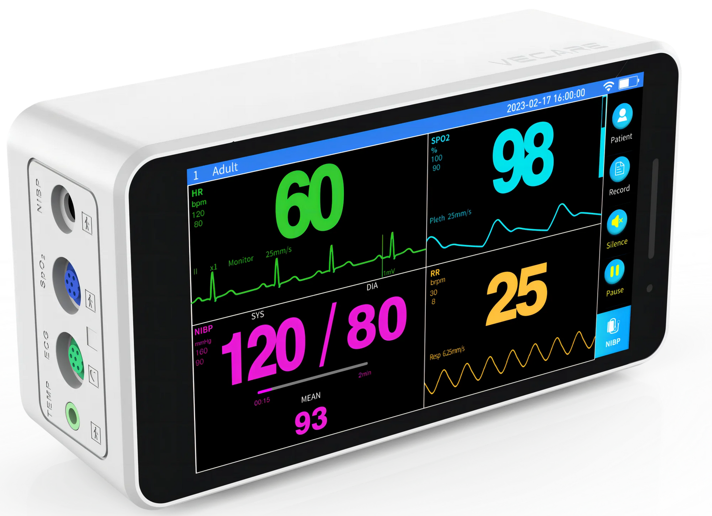 Touch Screen Patient Monitor 6-Parameter with Neonatal Cuff