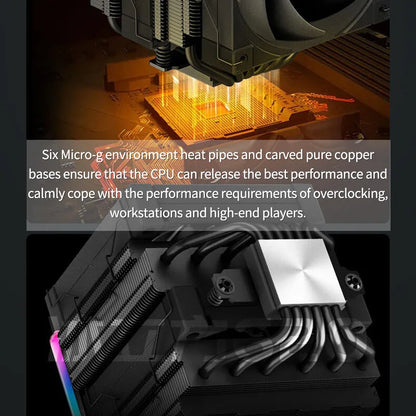 Heavy Duty CPU Cooler 6 Heat Pipes Digital Screen