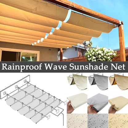 Coffee 3x5m Foldable Wave Pergola Shade Sail Set