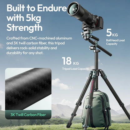 Professional Camera Tripod 5kg Load with 360° Pan