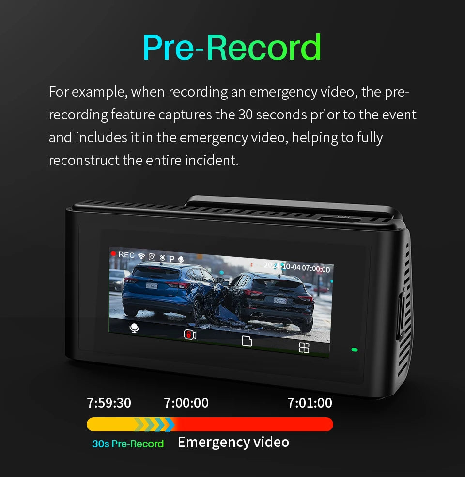 Smart 4K Front and Rear Dash Cam with GPS 128GB