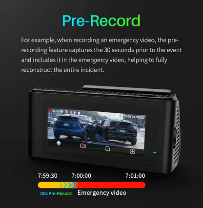Smart 4K Front and Rear Dash Cam with GPS 128GB