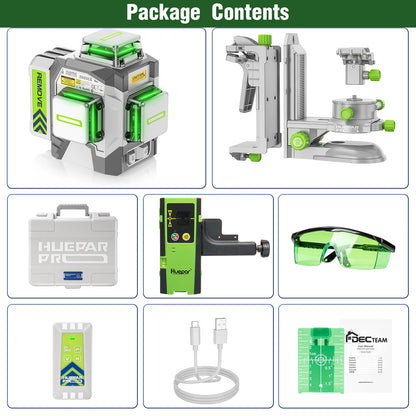 Rechargeable 12-Line Laser Level for Tiling and Alignment