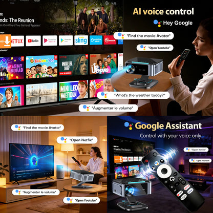 4K Ultra HD Smart Projector Google TV TOF Laser Focus