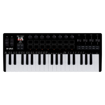 3 Octave MIDI Keyboard 16 Pads Black