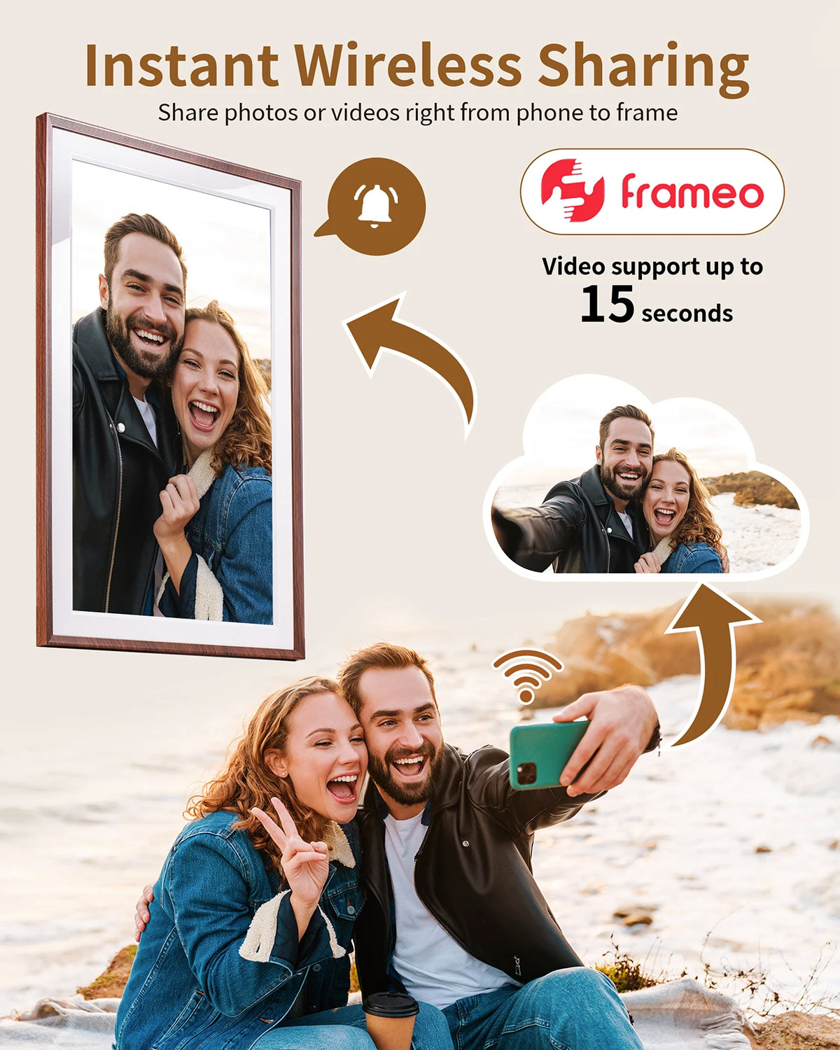 15.6" WiFi Digital Photo Frame with 32GB Storage
