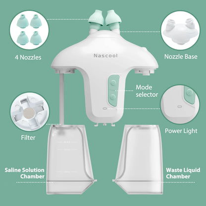 White Electric Nasal Irrigation System with 50 SaltPods