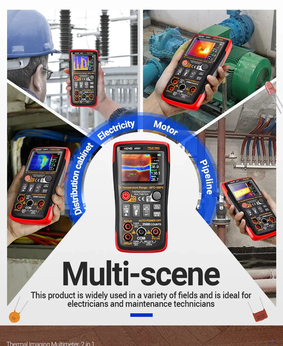 Thermal Imaging Pro Multimeter High-Accuracy 250Mohm Tester