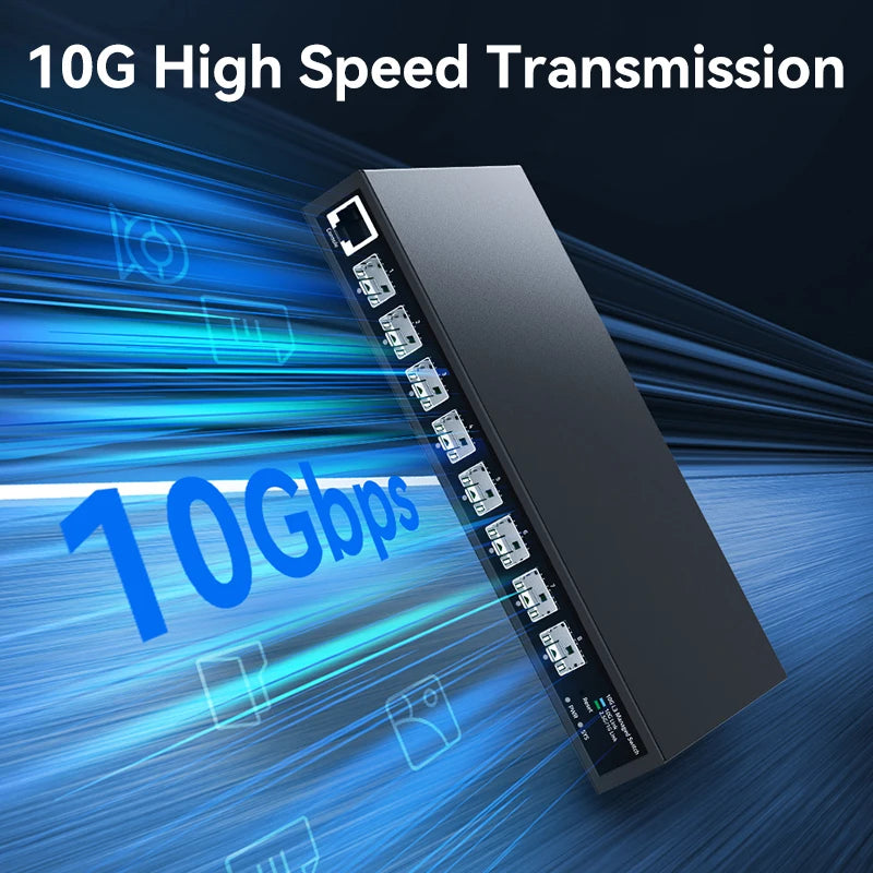 Smart 8 Port 10G SFP Managed Switch with LACP Support