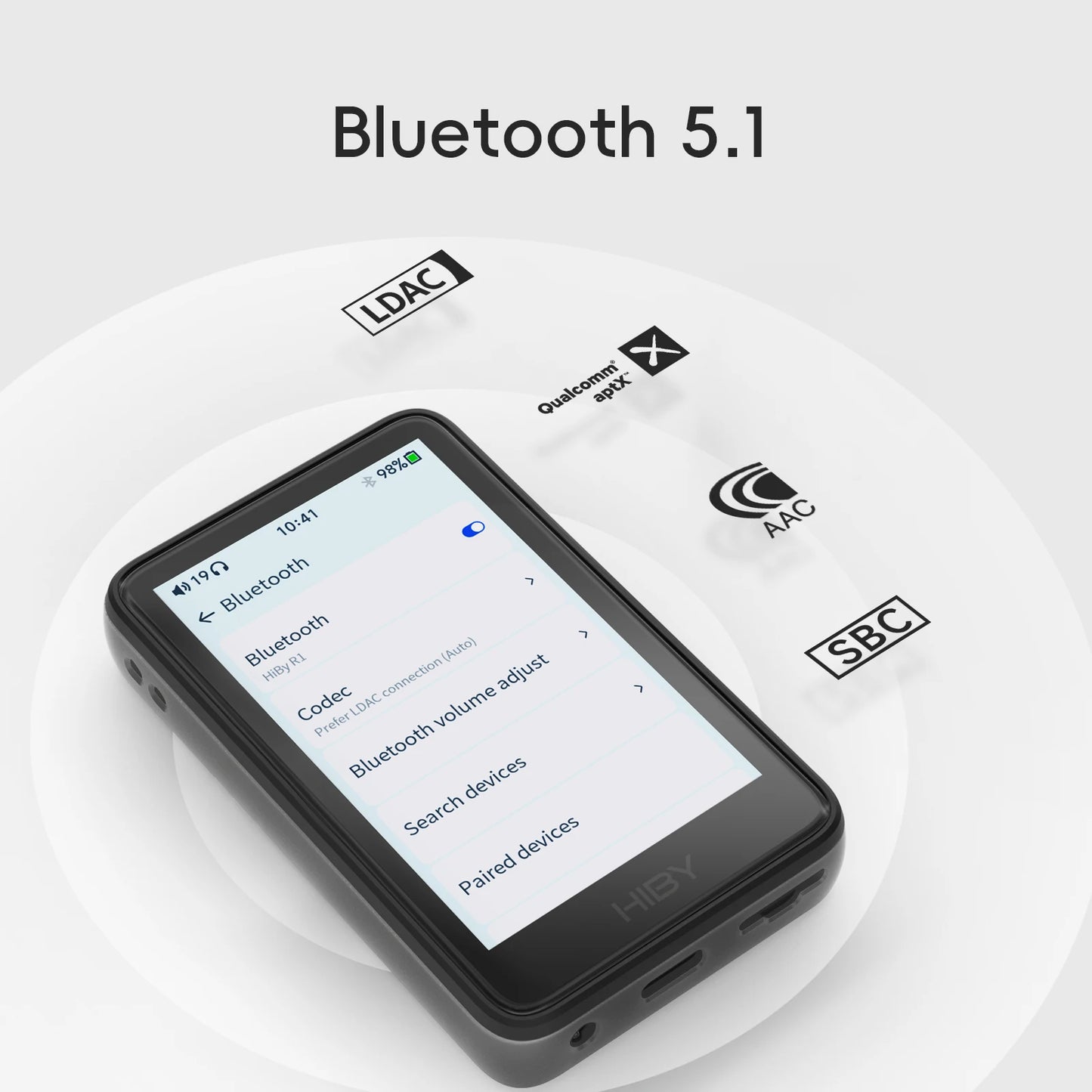 White High Resolution Music Player WiFi MP3 Support