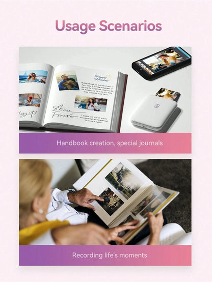 Cordless 2x3 Inch Mini Photo Printer Bluetooth