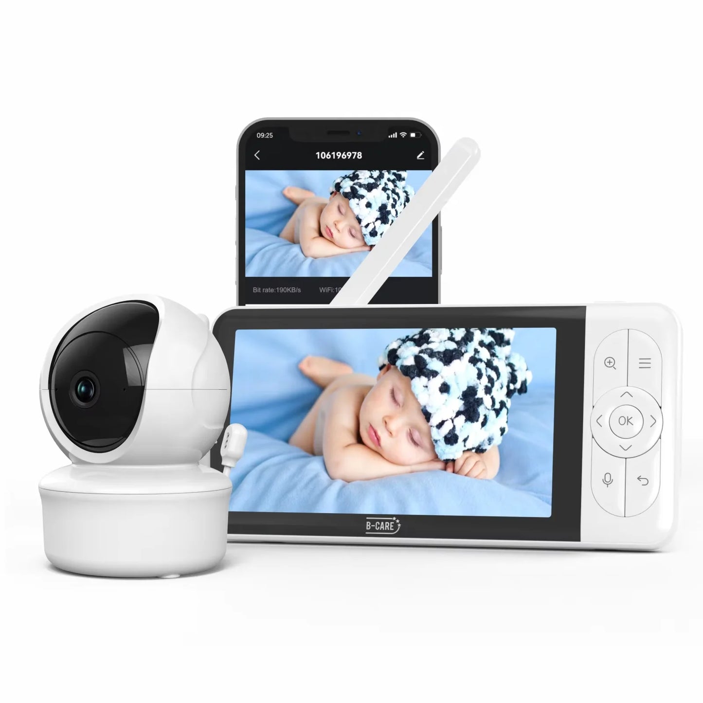 Smart Baby Monitor 5 Inch 1080P WiFi App Control