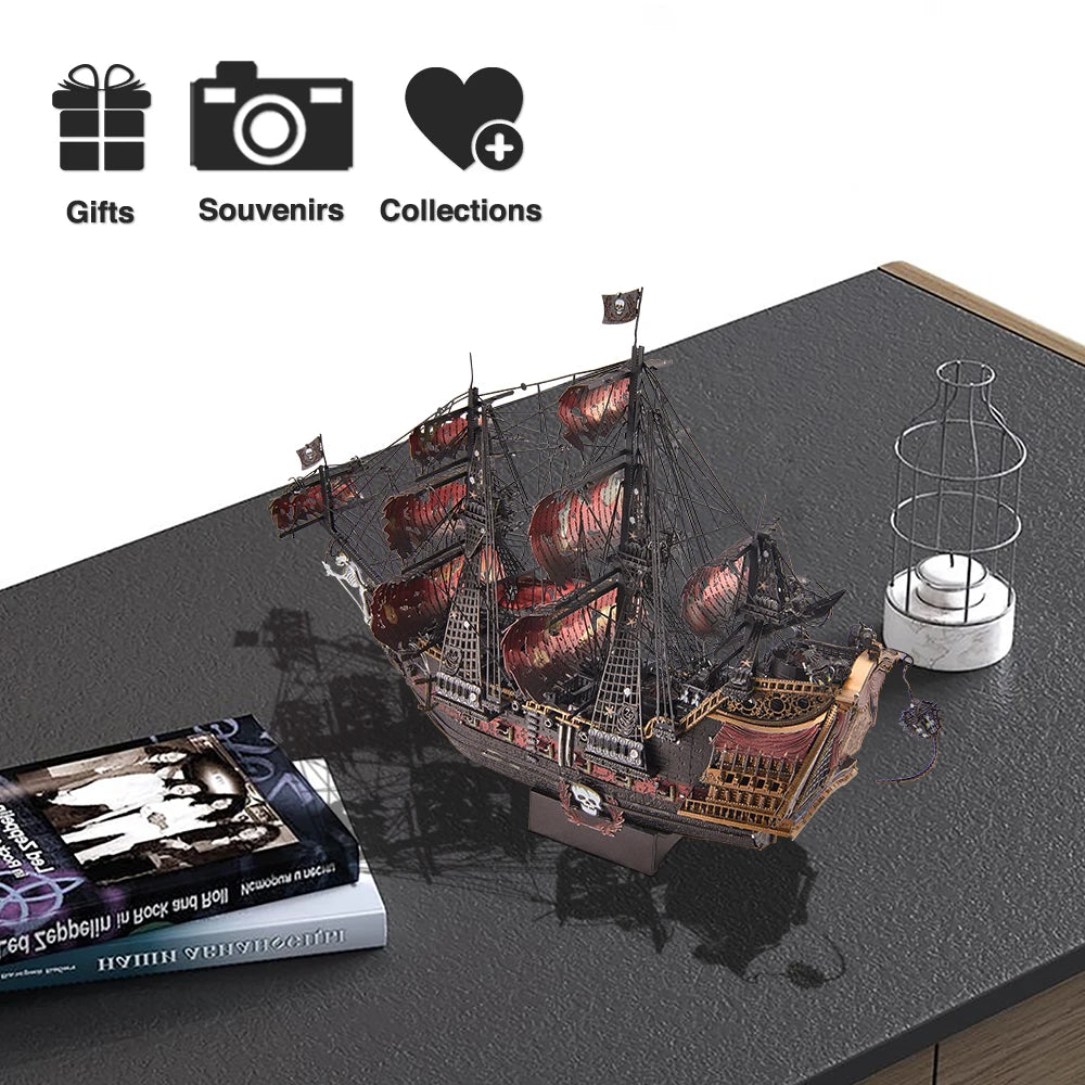 3D Metal Pirate Ship Puzzle DIY Model Building Kit