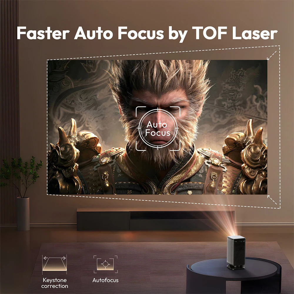 Portable 4K Mini Projector with 3D & Wi-Fi