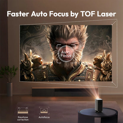 Portable 4K Mini Projector with 3D & Wi-Fi