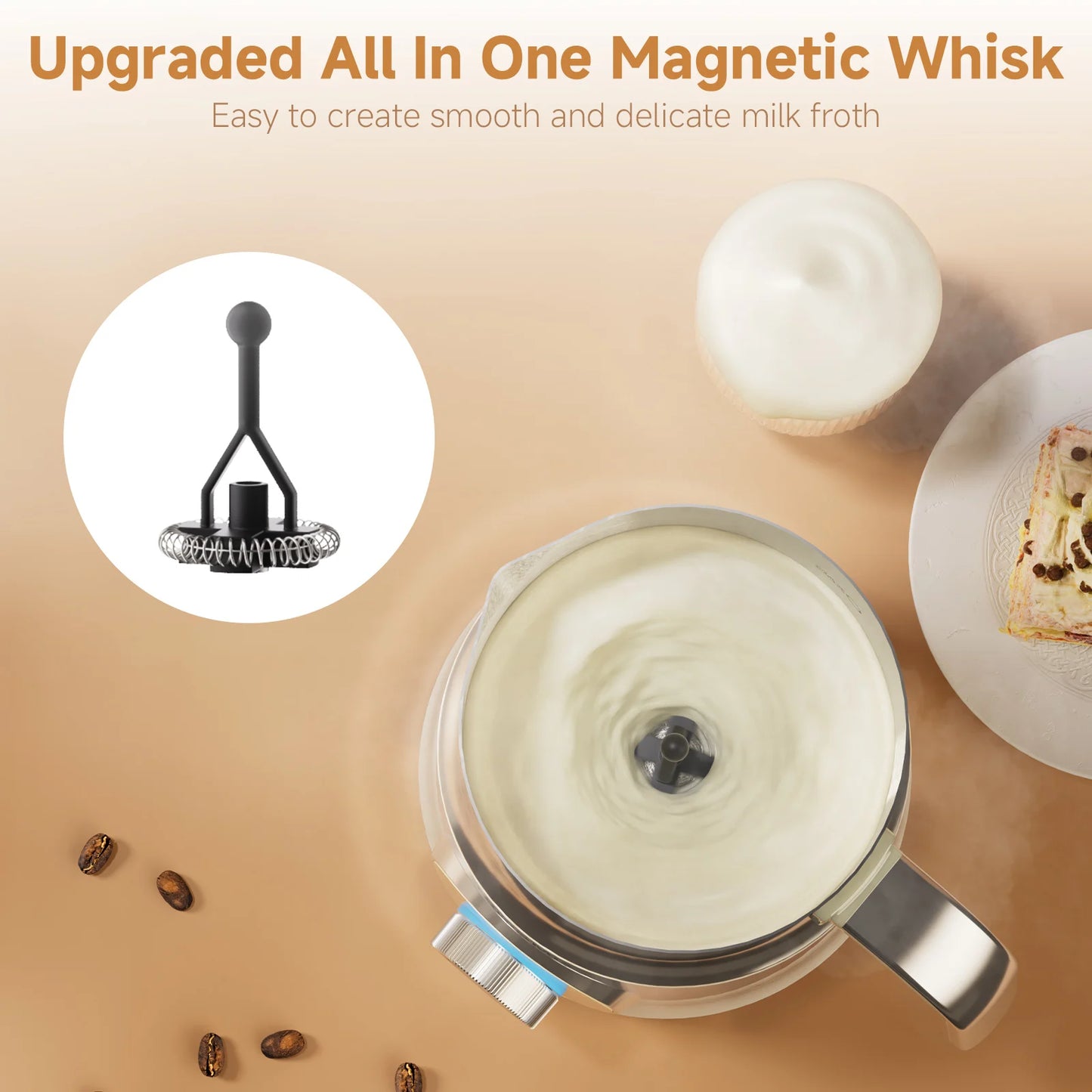 7in1 Electric Milk Frother Steamer Hot Cold Foam Maker