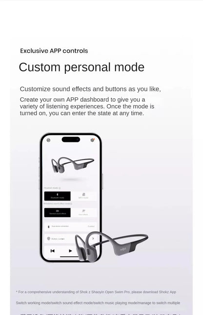 White Bone Conduction Headphones Bluetooth 5.4 Waterproof
