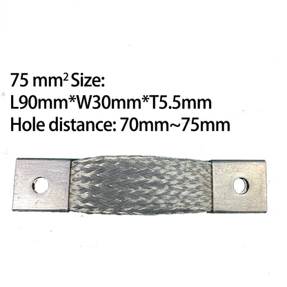M4 75mm² Copper Braided Busbar Battery Connector Strap