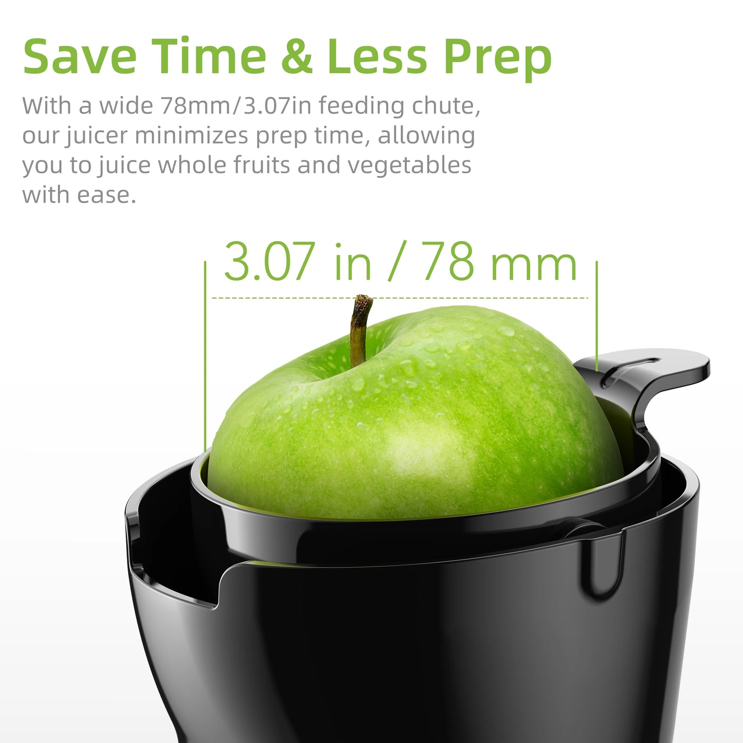 Cold Press Juicer 200W Wide Chute Slow Masticating Extractor