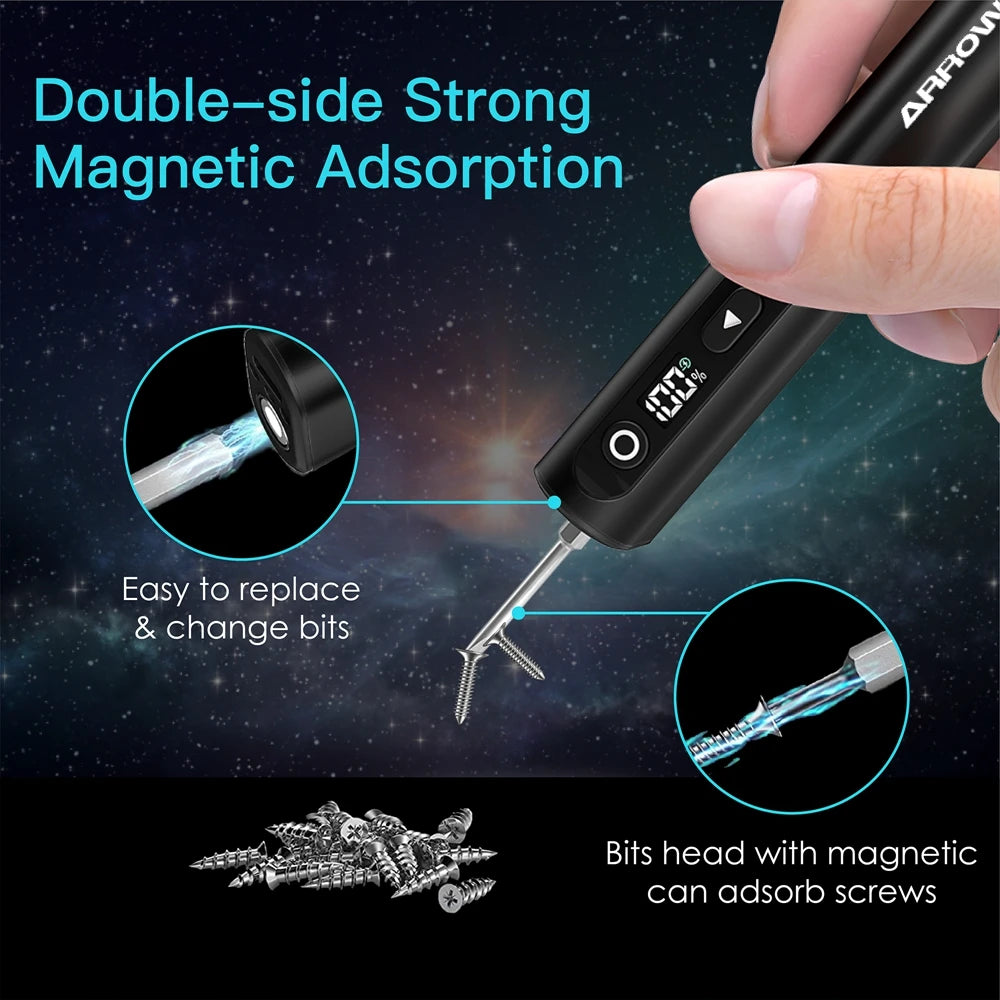 Rechargeable Electric Screwdriver Kit with Multiple Precision Bits