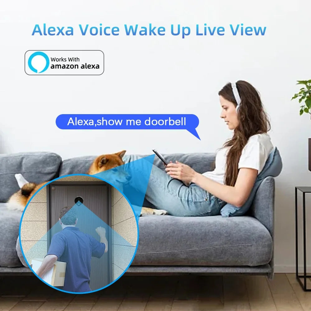 Smart WiFi Door Peephole Camera 1080p Digital Door Viewer