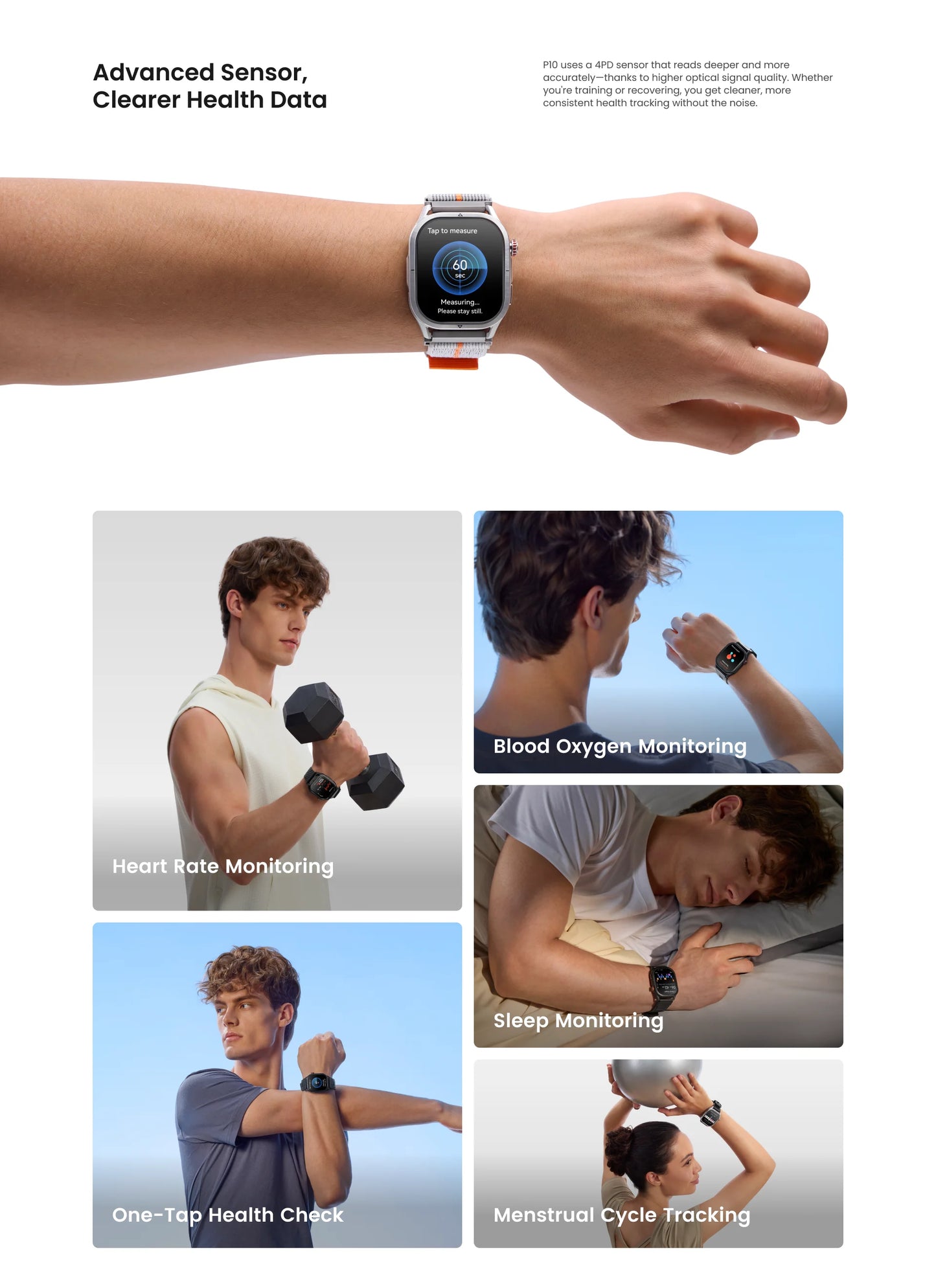 Waterproof Smartwatch with Dual Band GPS Black Strap