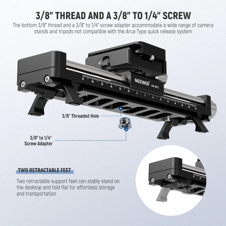 140mm Macro Camera Slider Rail Arca Quick Release