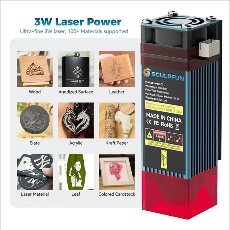 Portable Mini Laser Engraver LightBurn Compatible for Wood and Leather