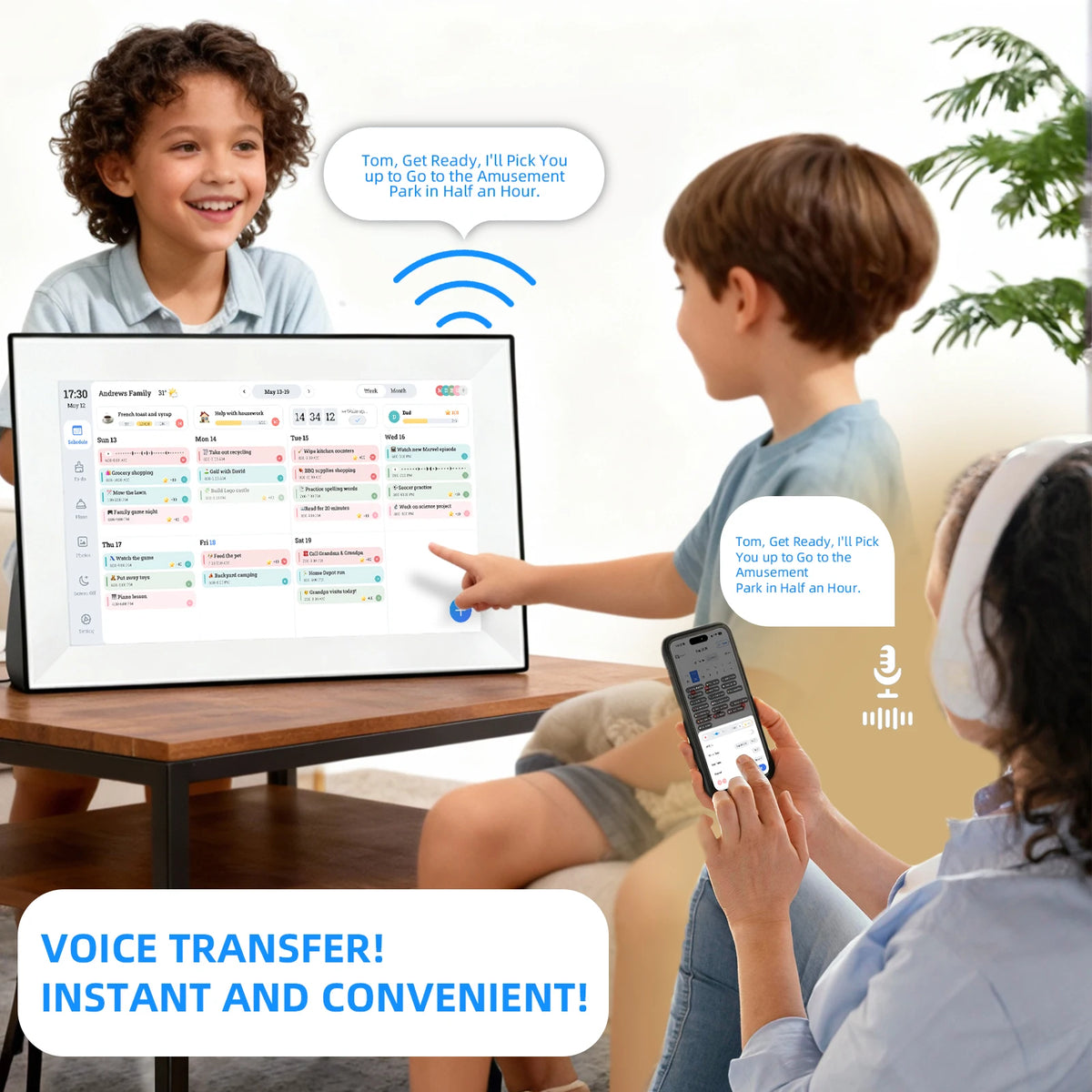 10.1 Inches Touchscreen Digital Photo Frame with Calendar