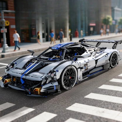 Silver Blue Technic Sports Car Construction Kit 3526 Pieces