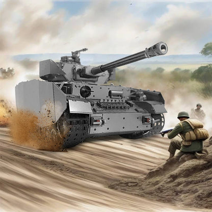 DIY 3D Metal Panzer IV Tank Model Brain Teaser Kit