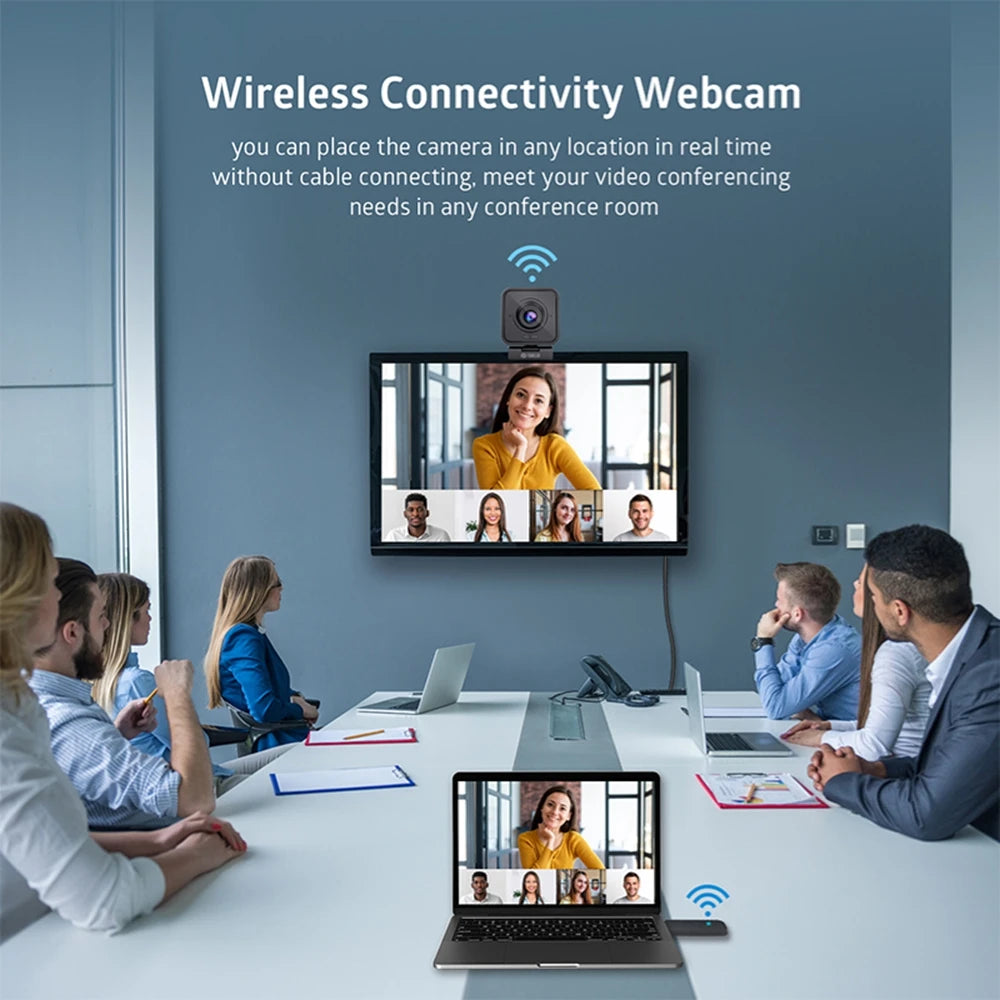 Wireless 1080P Webcam with Microphone for Streaming