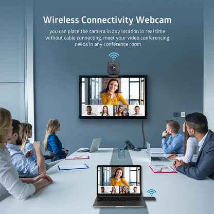Wireless 1080P Webcam with Microphone for Streaming
