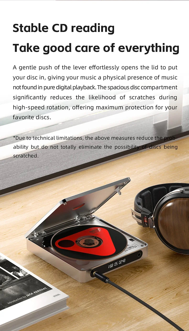 HiFi Portable CD Player with Bluetooth and Balanced Output