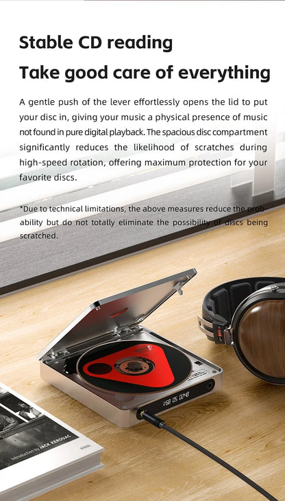 HiFi Portable CD Player with Bluetooth and Balanced Output