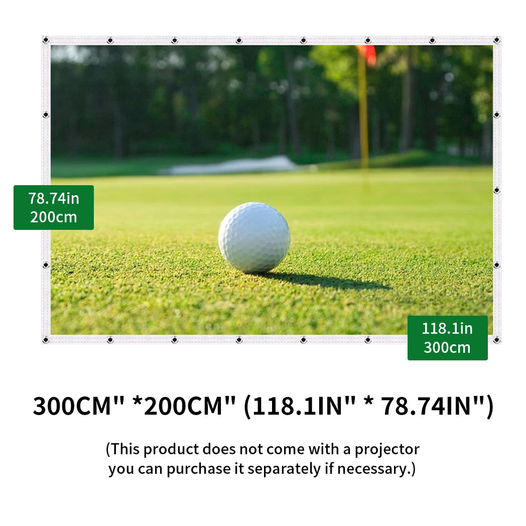 118x78in Golf Impact Screen HD Indoor Outdoor Training Net