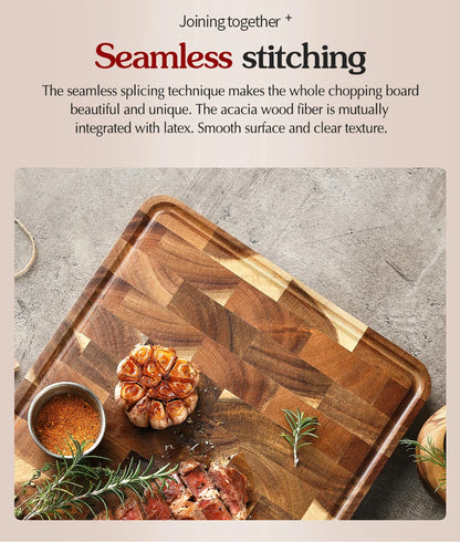 Heavy Duty Acacia Wooden Chopping Board with Juice Groove