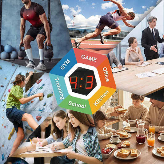 Sports Timer Stopwatch with 2 Large Buttons and LED Display