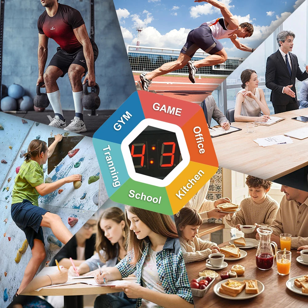 LED Sports Timer with 3 Push Buttons and Remote