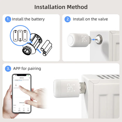 6PC WiFi TRV Radiator Valve Smart Temperature Controller