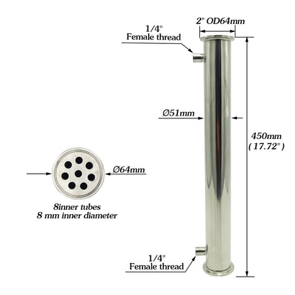 450mm Reflux Condenser for 2-Inch Distillation Columns