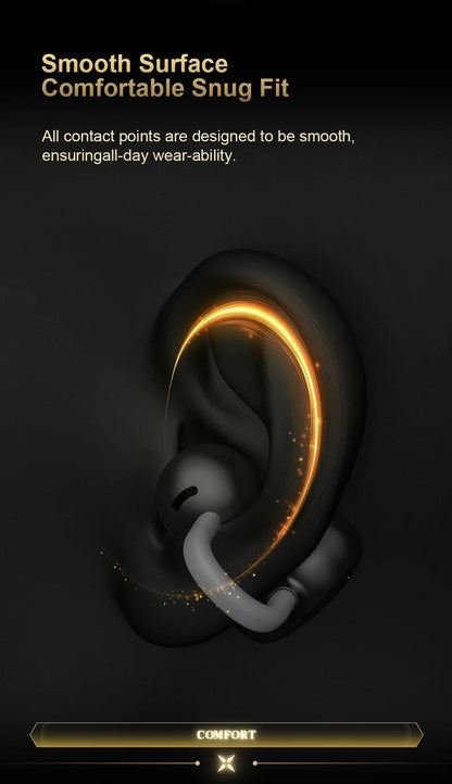 Open Ear Bluetooth 6.0 Ear Clip Headphones HiFi ANC