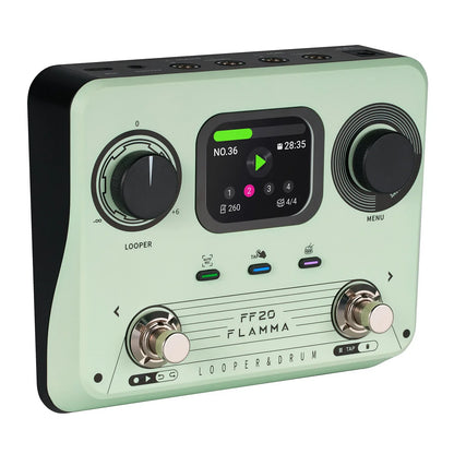 Compact Guitar Looper Pedal with 220 Rhythms and Headphone Jack