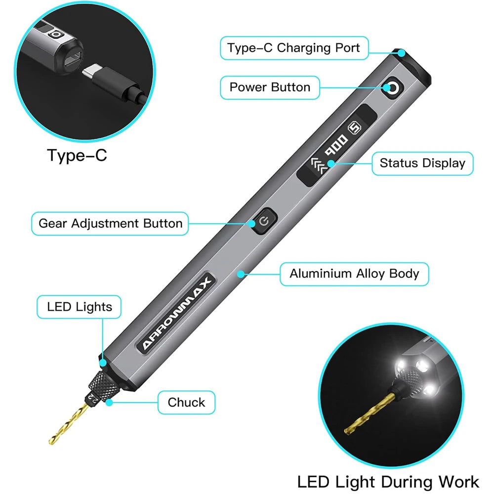 Mini Electric Drill Cordless Hand Tool Kit for DIY Crafts