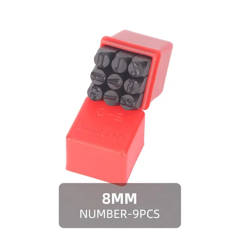 36-Piece 10mm Metal Alphabet & Number Punch Set