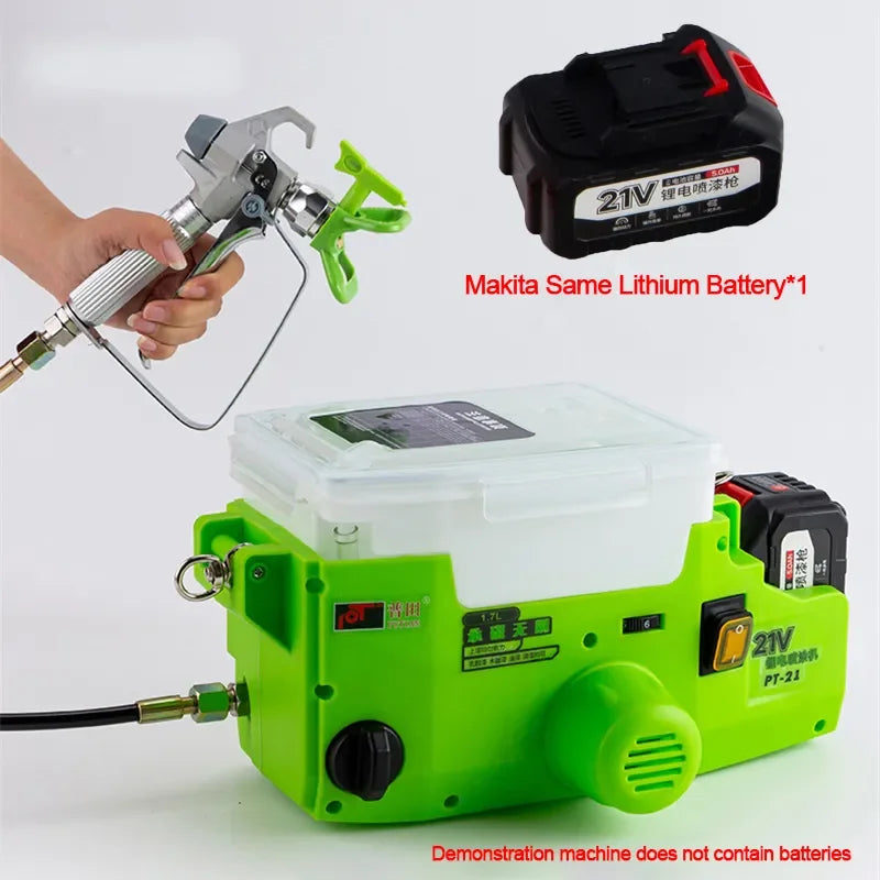 Portable 1.7L Airless Paint Sprayer with 2 Batteries