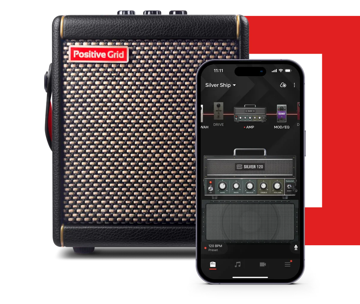 Portable Smart Guitar Amp and Bluetooth Speaker Black