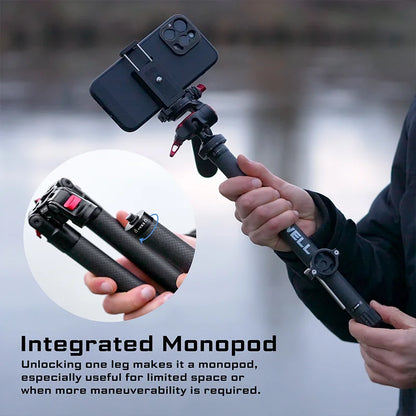 Portable Carbon Fiber Travel Tripod 1.5m with 360 Ball Head