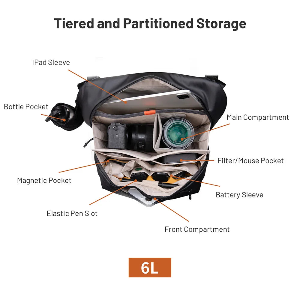 Green 6L Camera Shoulder Bag for DSLR and Accessories